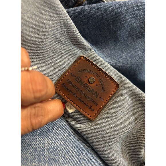 Ensean Womens 1X stretch Denim jacket, distressed/destroyed, pre-loved - Picture 6 of 9